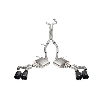 Corsa 2022-25 Caddy CT5 V Blackwing 3in. Cat-Back w/ Act. Exh. - Dbl X-Pipe - Twin 4.5in. BlkCF Tips