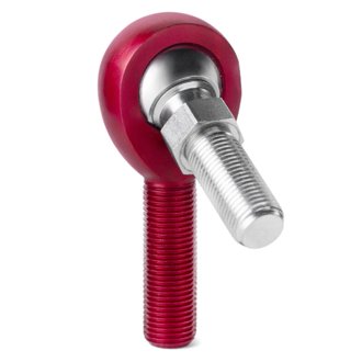 A Series Endura Rod End - Male/Left Hand - .625in Bore x 3/4-16 w/Stud - Red Aluminum