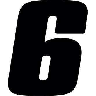 Dirt Digits 3pk 4 in. - High Gloss Number 6 - Black