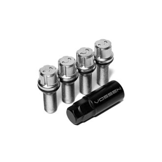 30mm Lock Bolt - 14x1.5 - 17mm Hex - Cone Seat - Silver (Set of 4