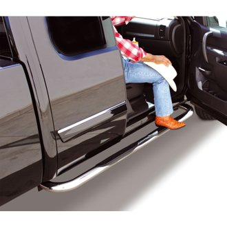 4000 Series Side Steps with Mounting Brackets Kit - Polished Stainless Steel