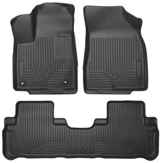 14 Toyota Highlander Weatherbeater Black Front & 2nd Seat Floor Liners