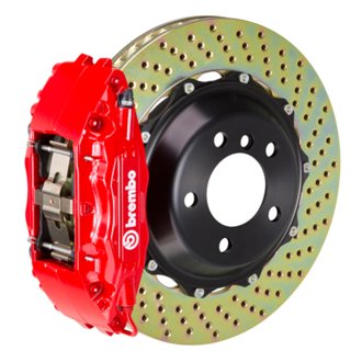 98-02 Camaro/98-02 Firebird Front GT BBK 4 Piston Cast 2pc 332x32 2pc Rotor Drilled-Red