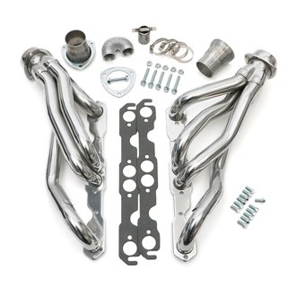Silver Mid-Length E.O. Headers For 67-81 Camaro 283-400 No A.I.R.