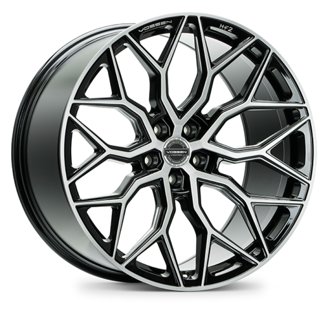HF-2 22x10.5 / 5x120 / ET38 / Deep Face / 72.56 - Brushed Gloss Black Wheel