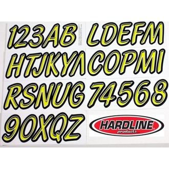 Boat Lettering Registration Kit 3 in. - 400 Lime Yellow/Black