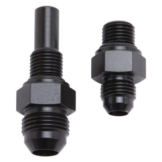 Performance -6 AN to 4L80 Transmission Ports Adapter Fittings (Qty 2) - Black Zinc
