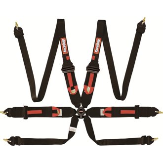 Black FIA CAMLOCK 6pt Pull Up Lap FHR