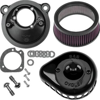 2007+ XL Sportster Models Stealth Air Cleaner Kit w/ Gloss Black Mini Teardrop Cover