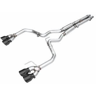 AWE Track Edition Exhaust for S650 Mustang GT Coupe - Quad Diamond Black Tips