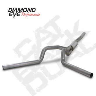 Diamond Eye KIT 4in Catback DUAL SS: 2006-2007.5 CHEVY/GMC 6.6L 2500/3500