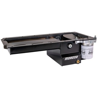 Dart LS Next Gen 3 Skirted Block Early F-Body Baffled Drain Back Steel Oil Pan - Black