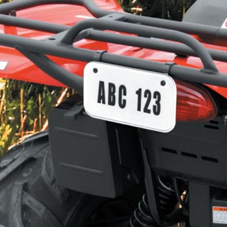 Atv License Plate White