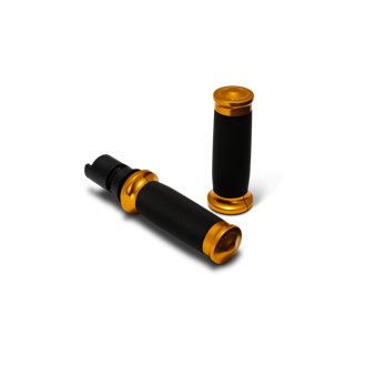 24-25 Touring, 2025 Softail TBW Contour Handle Grip Set - Gold