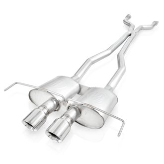 2009-15 Cadillac CTS-V Coupe 3in Catback System X-Pipe Chambered Mufflers 4in Tips