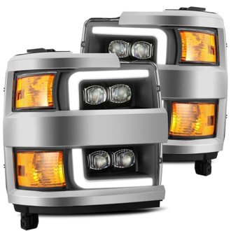 15-18 Chevy 2500HD NOVA LED Proj Headlights Plank Style Black w/Activ Light/Seq Signal/DRL