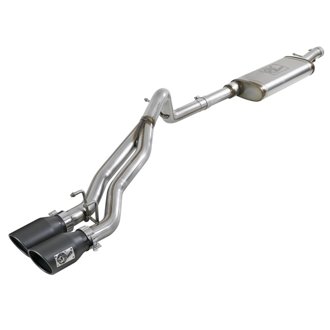 Rebel Series 2-1/2 IN 409 Stainless Steel Cat-Back Exhaust System w/Black Tip