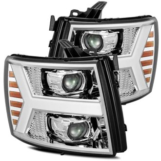 07-13 Chevy 1500HD PRO-Series Proj Headlights Plank Style Chrome w/Activ Light/Seq Signal