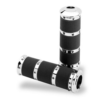 Handle Grip Set- XL Rubber 2K8 - Chrome