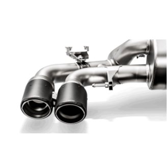 18+ BMW M5 (F90) Evolution Tail Pipe Set (Carbon) w/ Red/White Logo