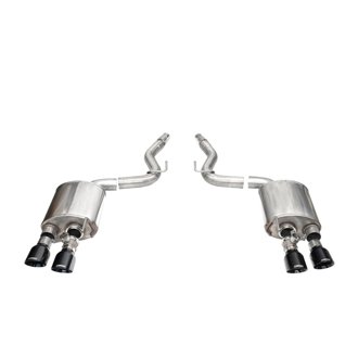 Corsa 24+ Ford Mustang Dark Horse 5.0L 3in Dual Rear Axle-Back w/Twin 4.5in Black PVD Slash Tips