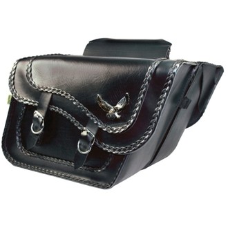 Universal Black Magic Large Slant Saddlebags (16 in L x 11 in W x 6.5 in H) - Black