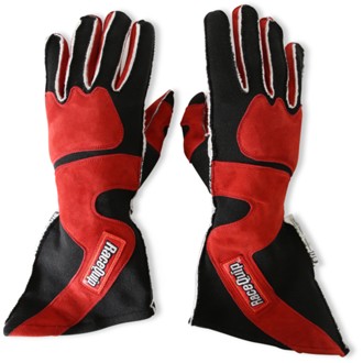 SFI 3.3/5 Red / Black Outseam Long Gauntlet Nomex Race Gloves