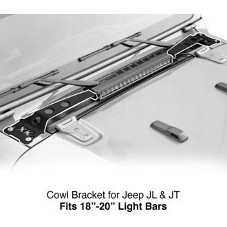 Cowl Light Bar Bracket for Jeep Gladiator JT & Wrangler JL (18-20In Bar