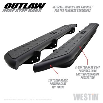 09-18 Dodge RAM 1500 Crew Cab Outlaw Nerf Step Bars