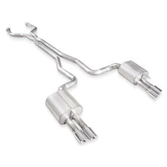 2014-16 Chevy SS Exhaust 3in X-Pipe Chambered Mufflers Polished Tips Factory Connect