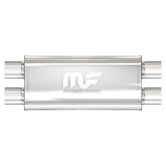 2.5 in/2.5 in Dual/Dual; 5 in x 18 in x 8 in Body Muffler