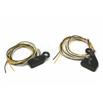 Letric Lighting Black Mini Mirror Mounted Front Led Turn Signals - Black