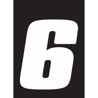 Dirt Digits 3pk 4 in. - High Gloss Number 6 - White