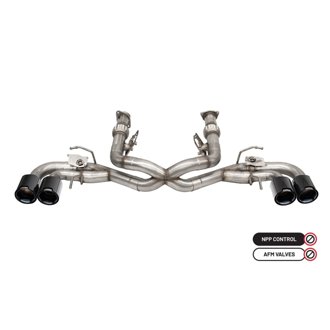 Corsa 2020-2025 Chevrolet Corvette C8 RWD 3in Valved Cat-Back Delete w/ NPP w/4.5in CF Black PVDTips