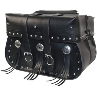 Universal American Classic Straight Saddlebags (14.5 in L x 11.5 in W x 5.5 in H)-Black