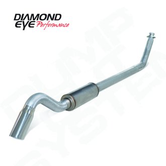 Diamond Eye 4in AL TURBO BACK SGL DUMP OUT 94-02 DODGE NO MFLR INCLUDING TIP