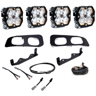 2023+ Ford SD Squardon Pro 2.0 Dual Fog Pocket Kit Upfitter (Multi Patterns) - Clear