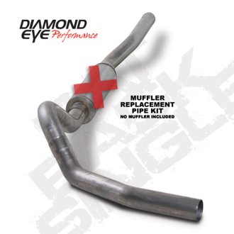 Diamond Eye KIT 4in Catback Single MFLR RPLCMENT PIPE SS CHEVY/GMC 6.6L 2500/3500 2006-2007.5