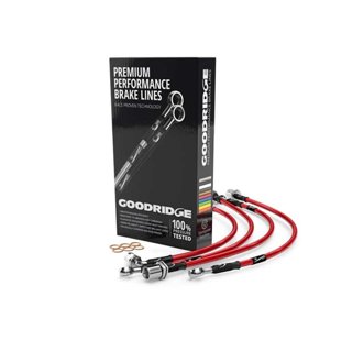 15-18 Audi A3 (Excl Diesel/S3/TT) Stainless Steel Brake Lines - Red
