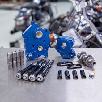 2017+ Oil Cooled M8 Models Chain Drive 475C Cam Chest Kit w/ Blk Pushrod Tubes - Incl. VVT
