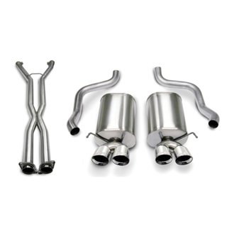 Corsa 06-08 Chevrolet Corvette C6 (A/T) 2.5in Sport Cat-Back Exhaust - 3.5in Black Twin Tips