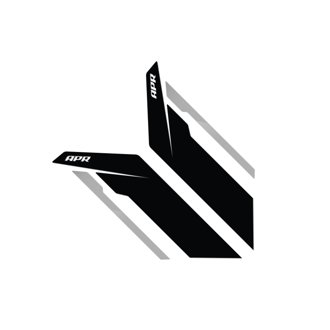 Sideburn Stickers - Black /Silver Stripe (Pair