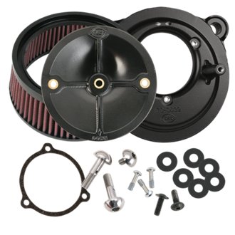 2008+ BT w/ S&S 58mm Throttle Body Stealth Air Cleaner Kit w/o Cover