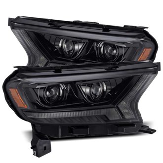 19-21 Ford Ranger LUXX LED Proj Headlights Plank Style Alpha Black w/Seq Signal/DRL