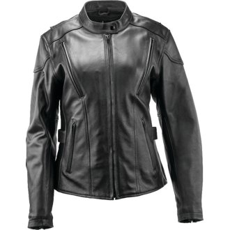 Leather By River Road Race Leather Jacket Black Womens - Small