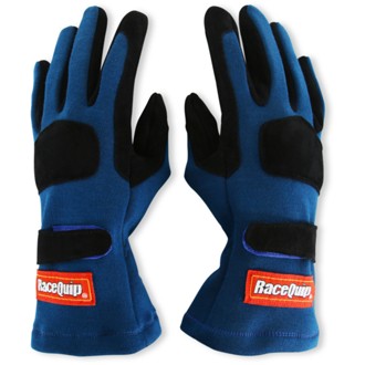 SFI 3.3/5 Blue / Black Short Gauntlet Nomex Race Gloves