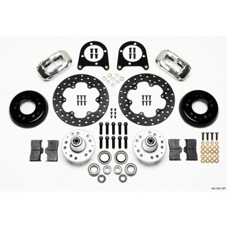 Wilwood Forged Dynalite Front Drag Kit Drilled Polished 37-48 Ford Psgr. Car Spindle
