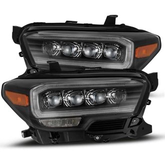 16-20 Toyota Tacoma NOVA LED Projector Headlights Plank Style Black w/Activation Light