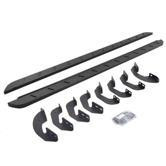 RB10 Slim Line Running Boards with Mounting Brackets Kit - Crew Max