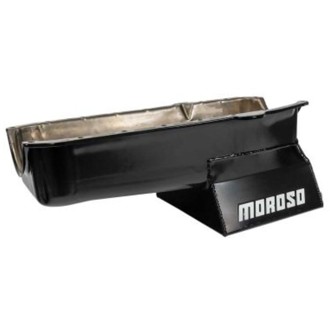 80-85 Chevrolet SBC (w/Passenger Side Dipstick) Wet Sump 7qt 8.25in Steel Oil Pan - Black